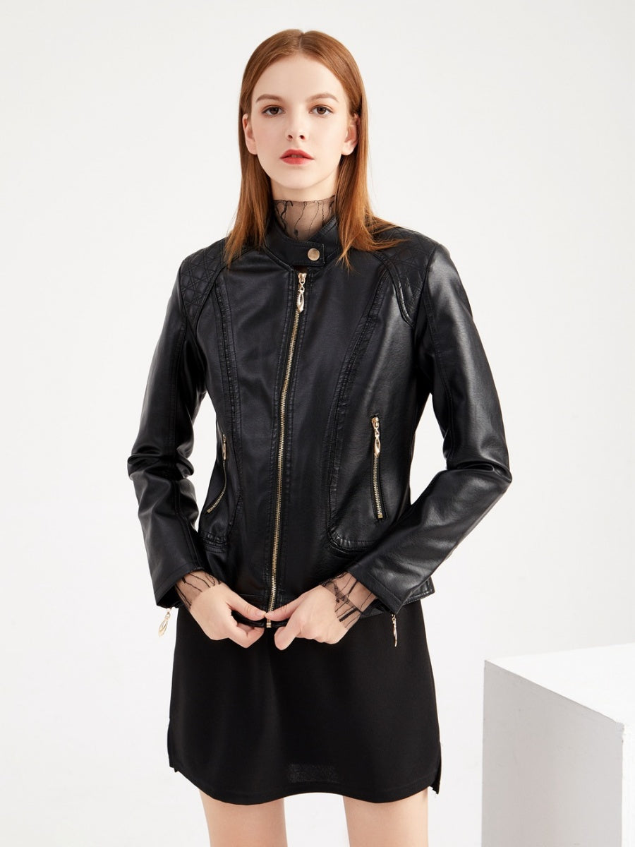 Street Cool Loose Studs Leather Jacket