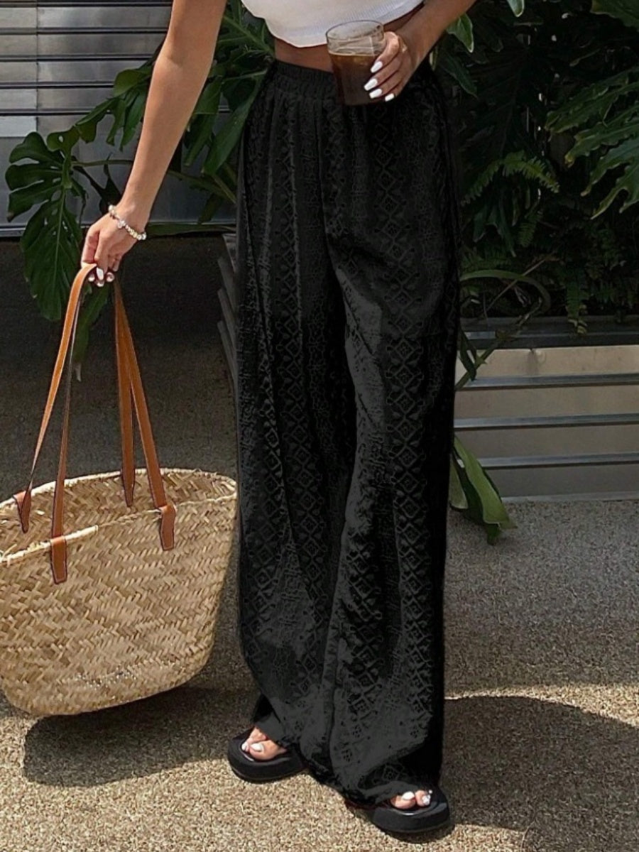 Lace High waist Straight Pants