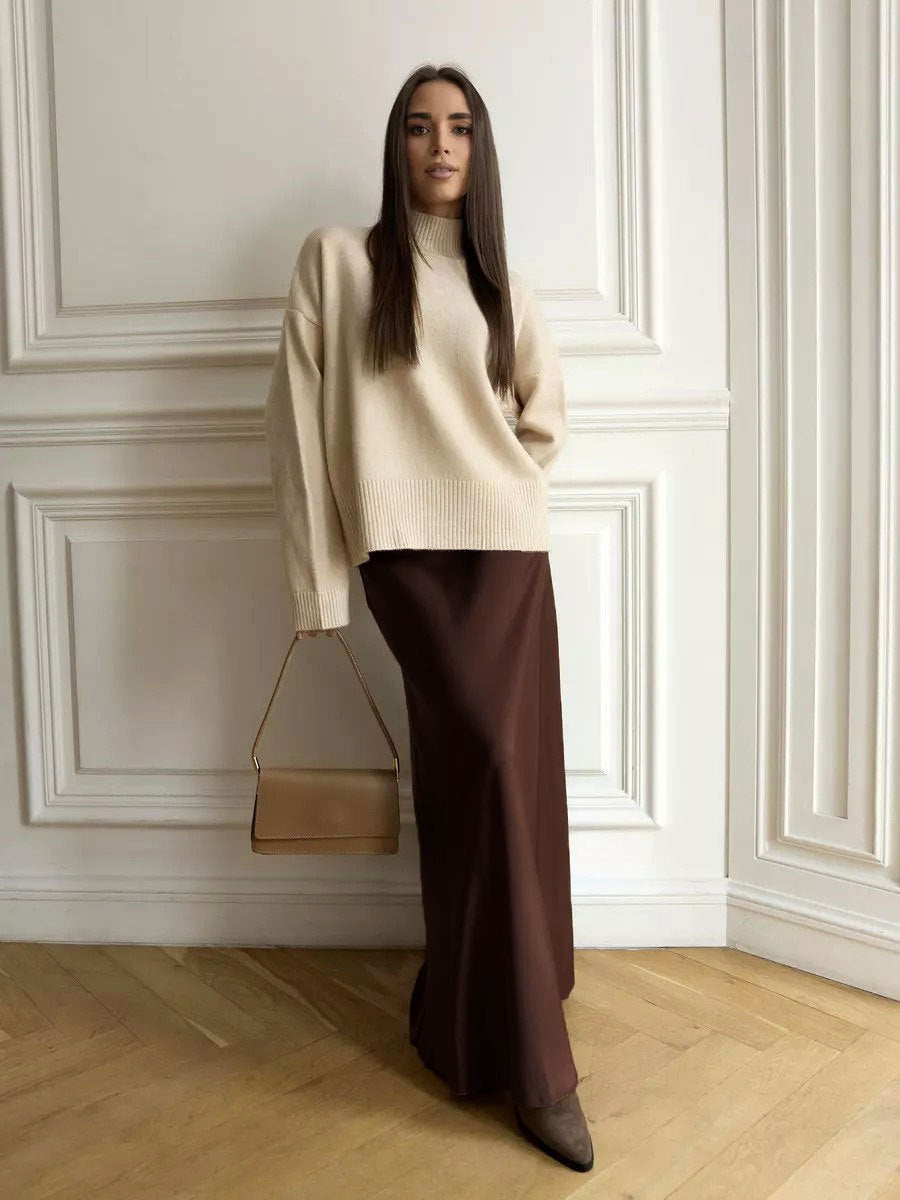 Fishtail Satin Long High-Waisted Bodycon Floor-Length Fishtail Skirt