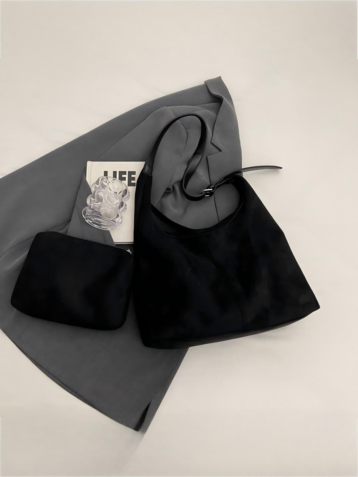 Sac bandoulière en daim grande capacité