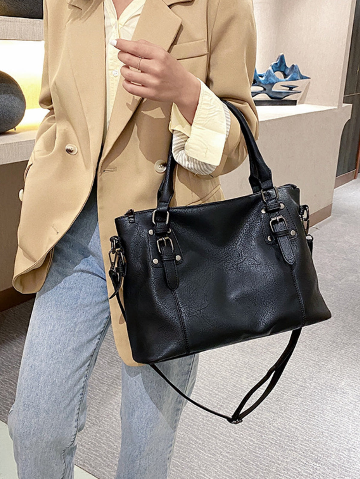 Stylish Retro Minimalist Large Capacity Handbag