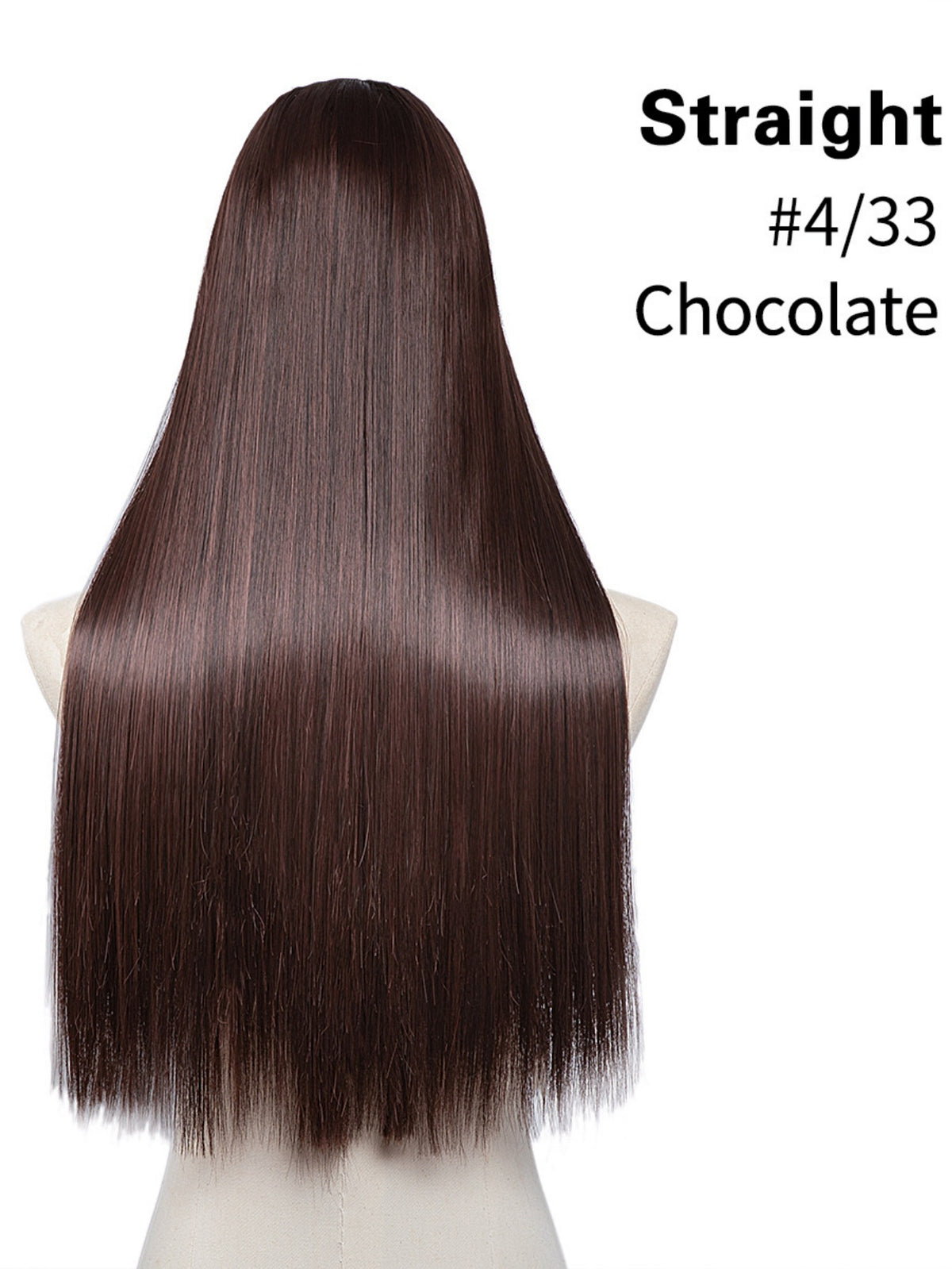 U-shaped Half-head Wig With Seamless Hair Extensions, One-piece Long Straight Wig