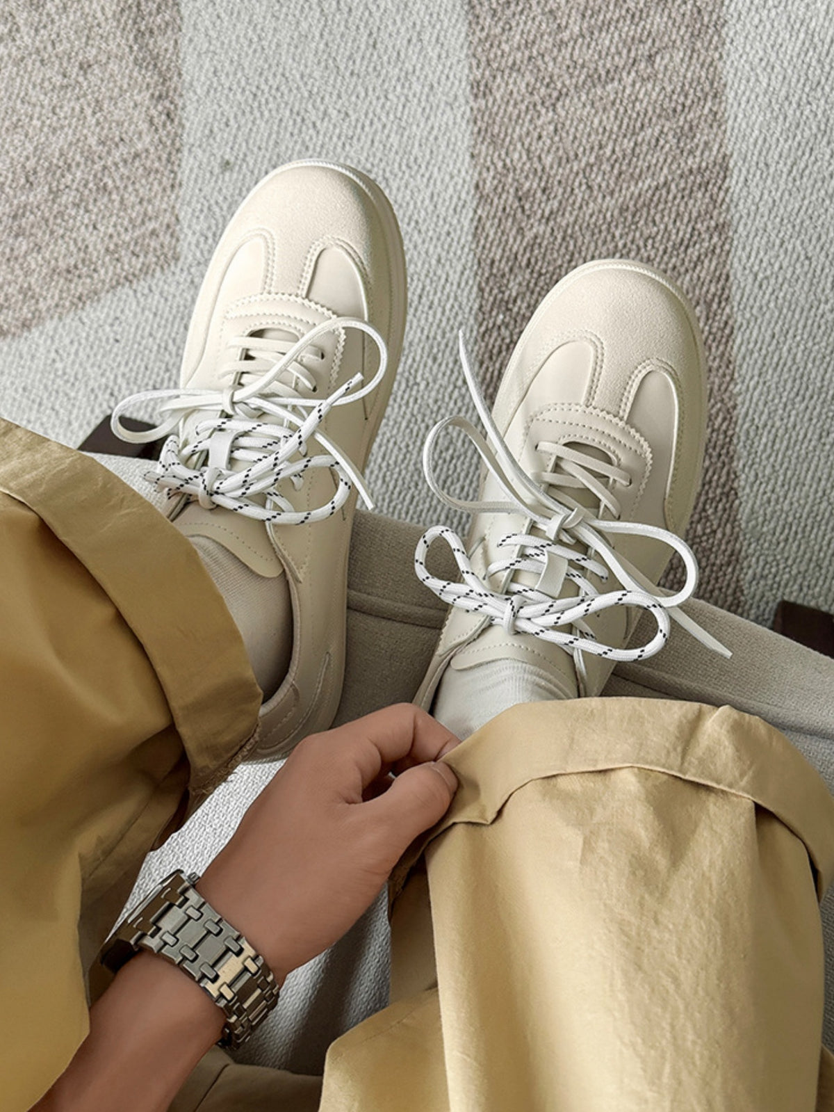 German Training Retro Color-blocked Lace-up Sneakers