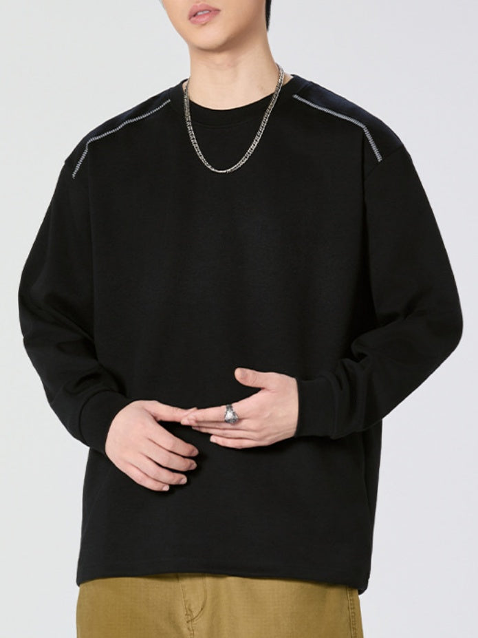 Crew Neck Loose-fit Sweatshirts&Hoodies