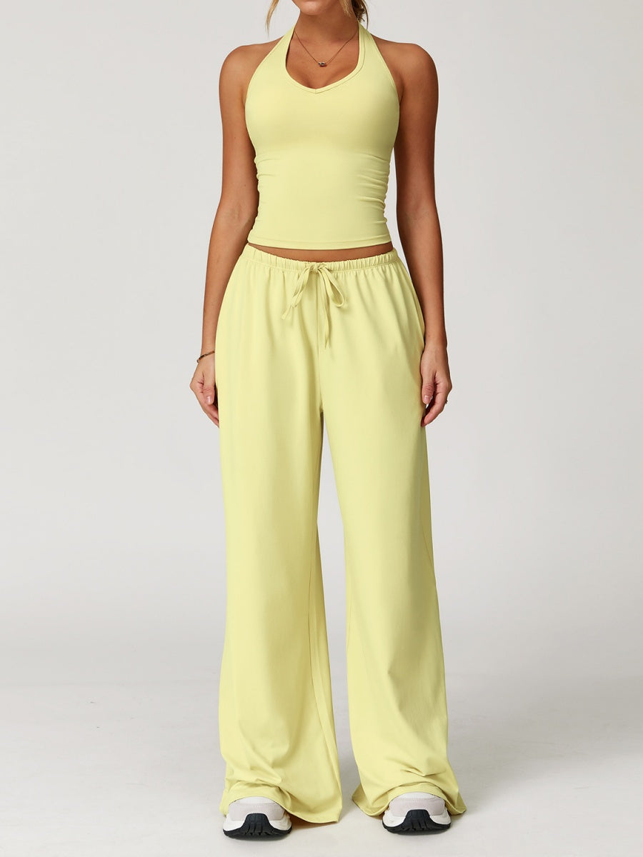 Sanded Yoga Quick-drying Sports Three-piece Gym Outfit