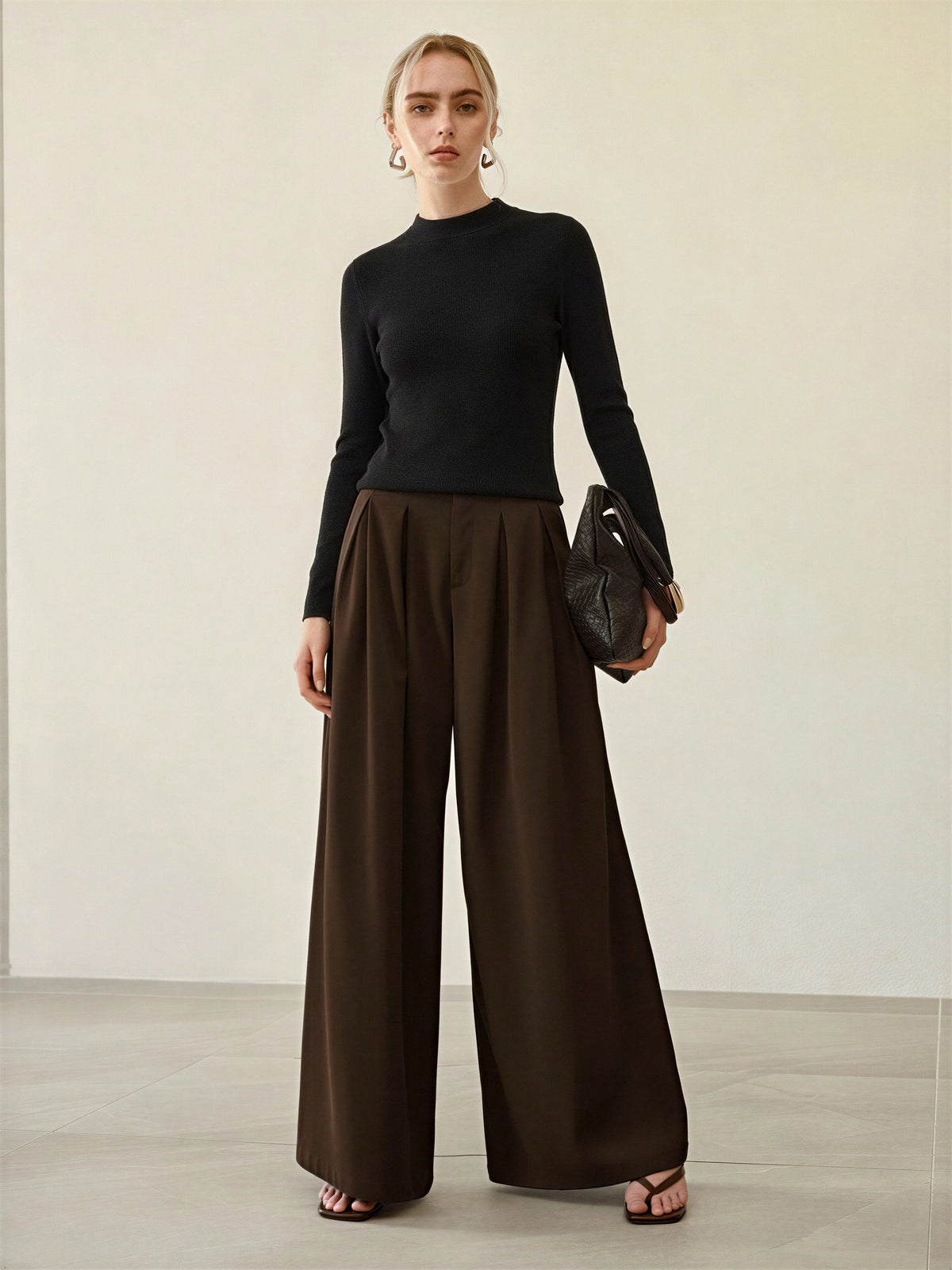 100% Merino Cotton & Wool Seamless Turtleneck Sweater