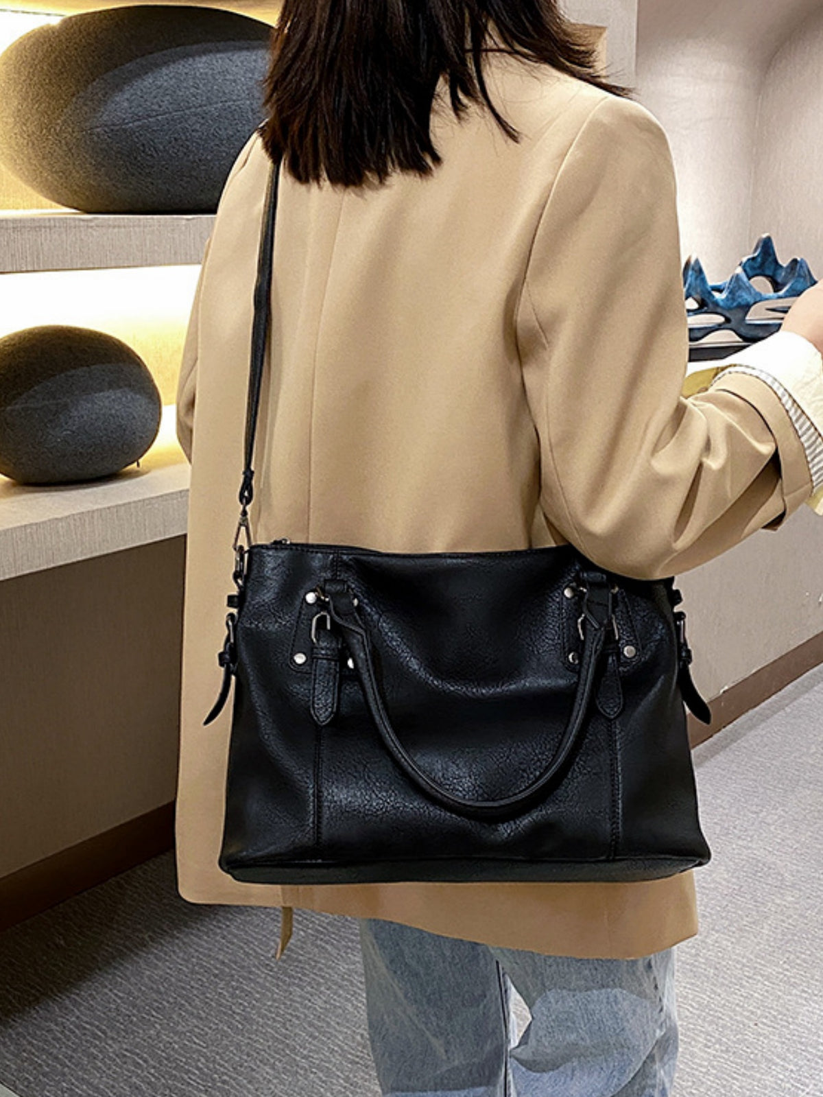 Stylish Retro Minimalist Large Capacity Handbag