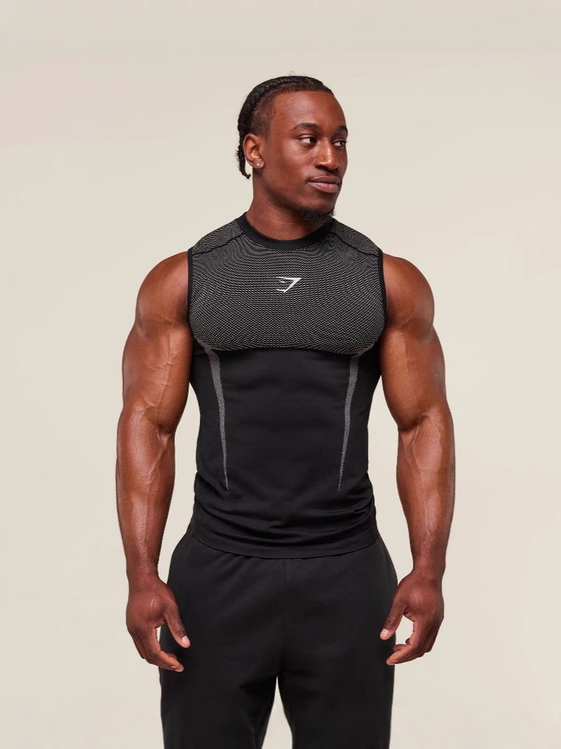 GYMSHARK Fitness Stretch Breathable Tight Tank Tops