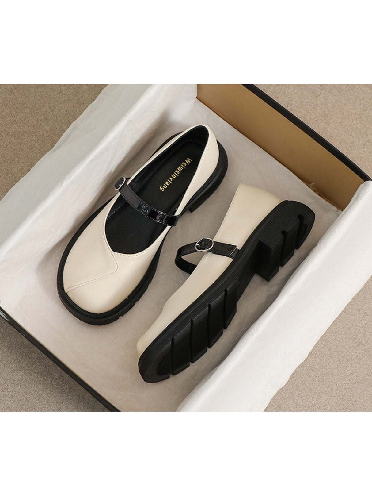 Liber Spring and Autumn Colorblock Women's Mary Jane Shoes