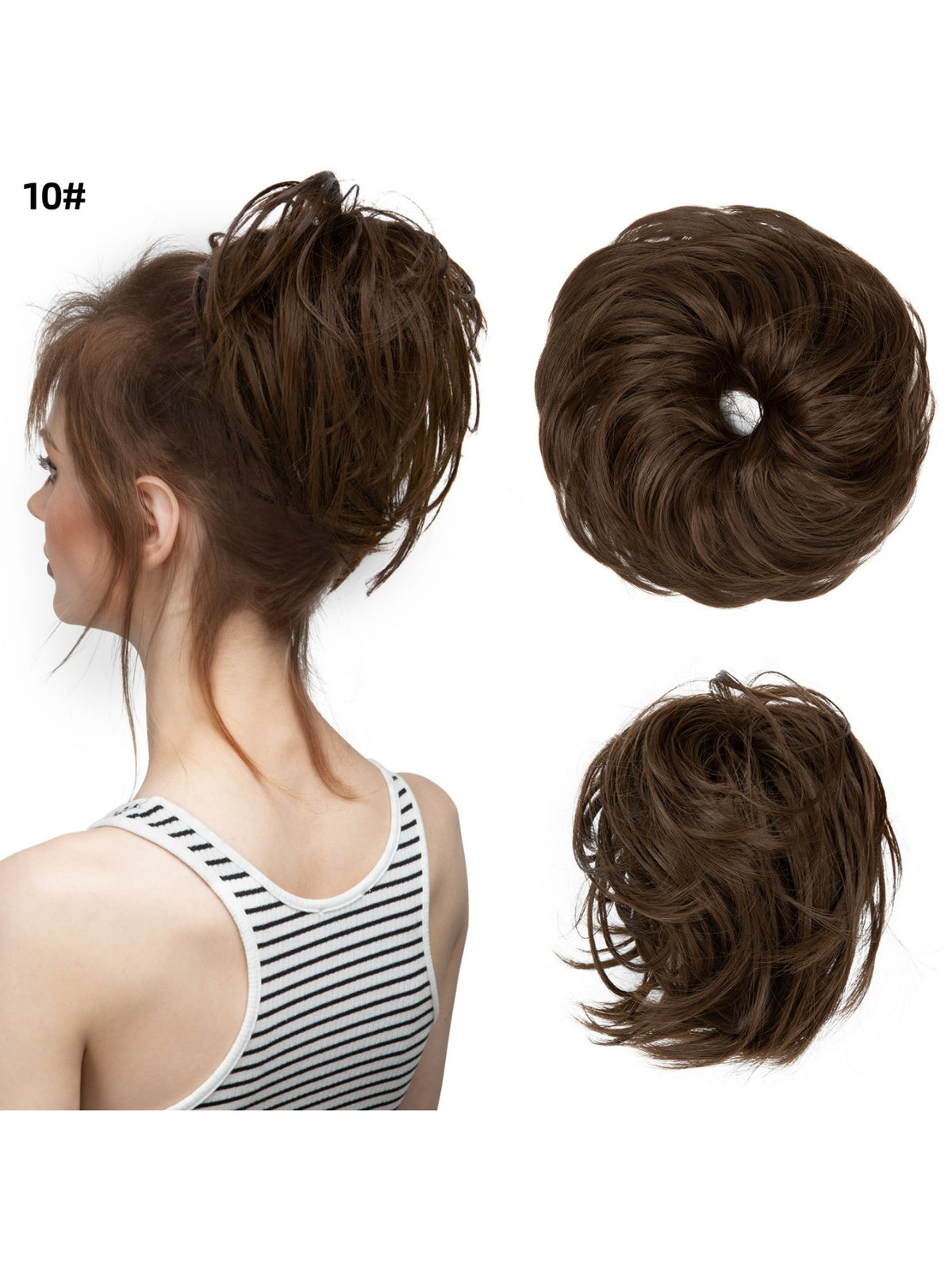 Fluffy Long Beard Curly Hair Updo Wig
