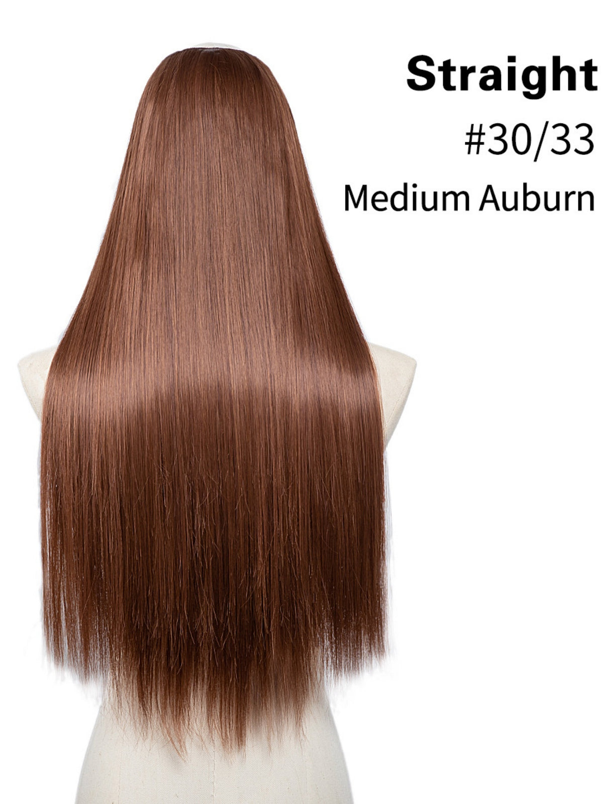 U-shaped Half-head Wig With Seamless Hair Extensions, One-piece Long Straight Wig