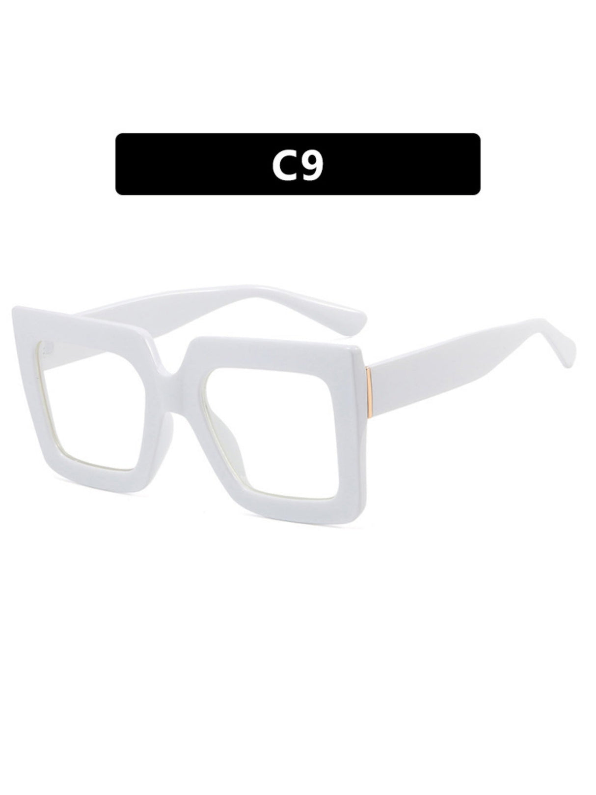 Farbblockierte, quadratische, übergroße, stylische Brille