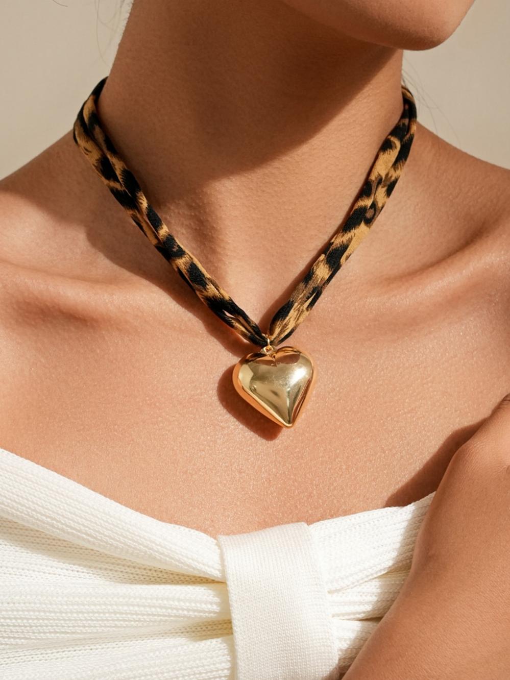 Leopard Print Seashell Starfish Necklace