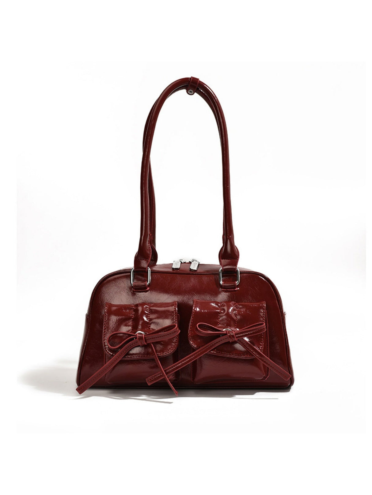 Bow-knot Horizontal Square Zipper Handbag