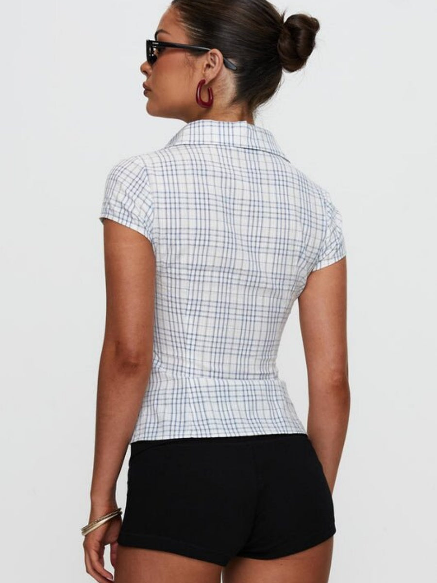 Plaid Button-Up Shirt