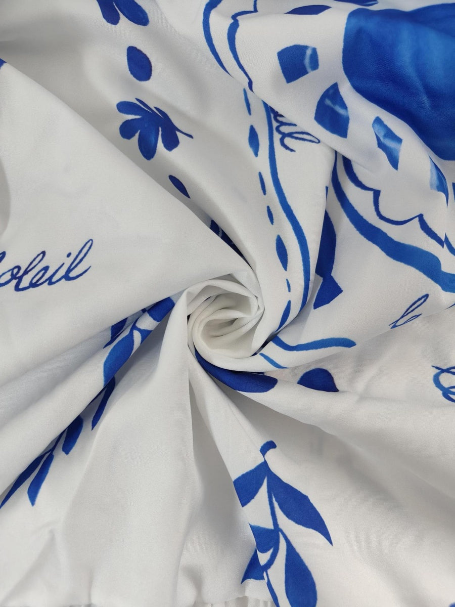 Elegant And Fashionable Printed Lantern Short Sleeves Maxi Dresses