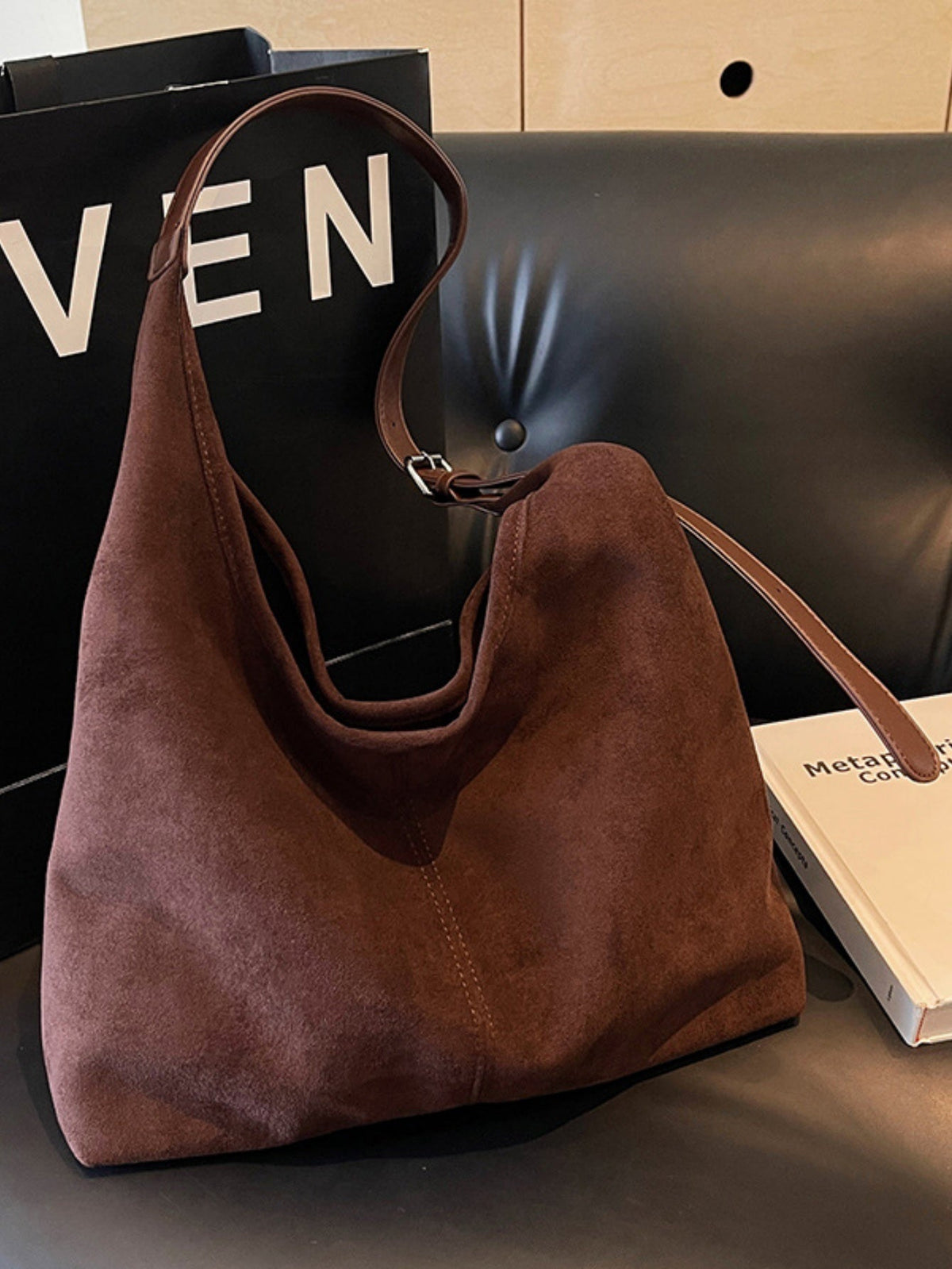 Sac bandoulière en daim grande capacité