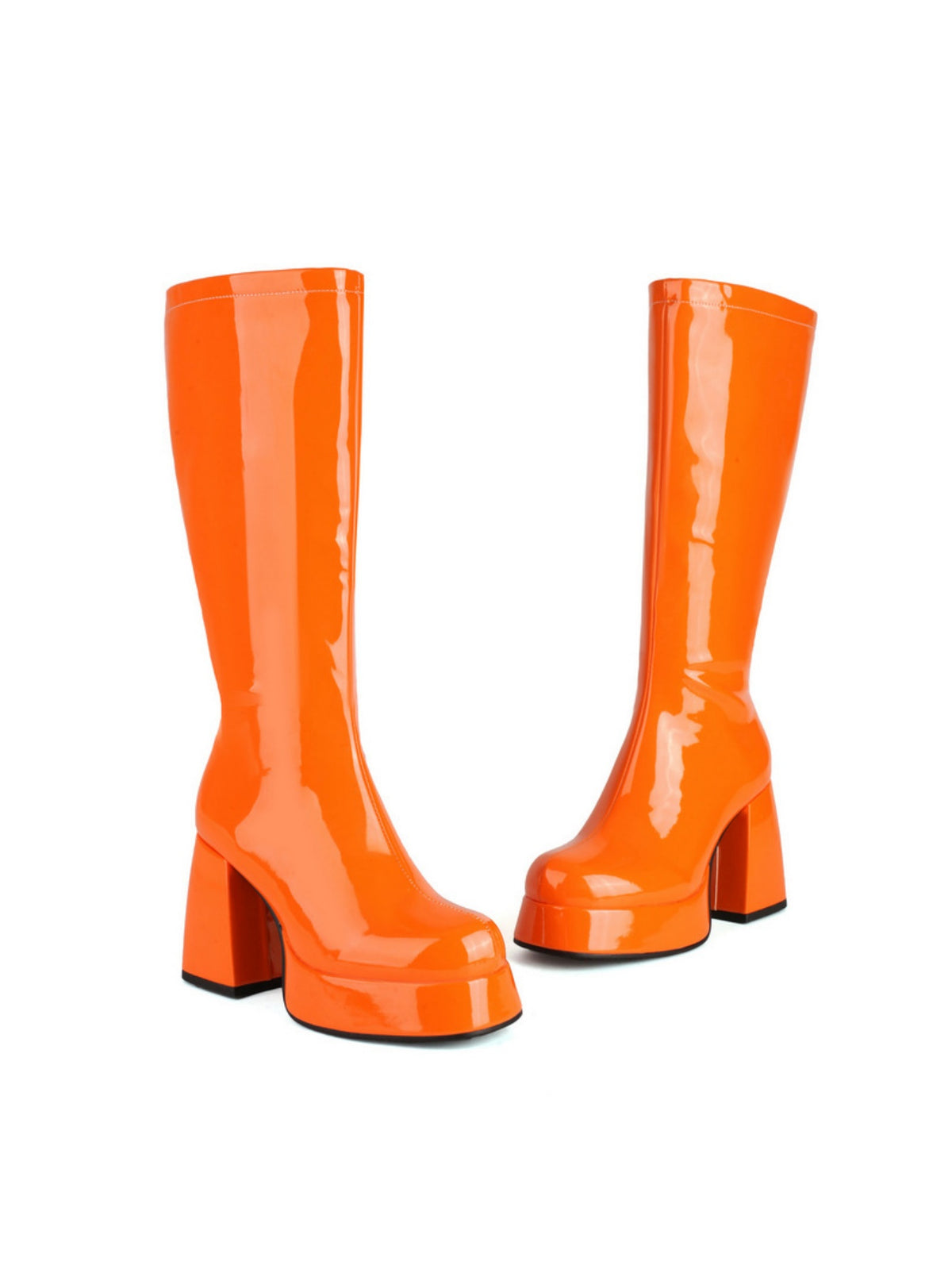 Colorful Platform High-heeled Fashion Mid-calf Boots