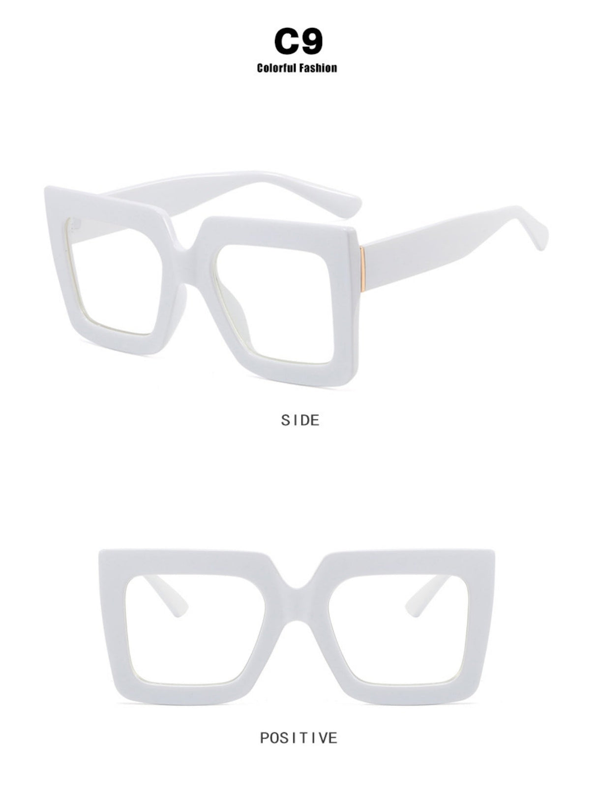 Farbblockierte, quadratische, übergroße, stylische Brille