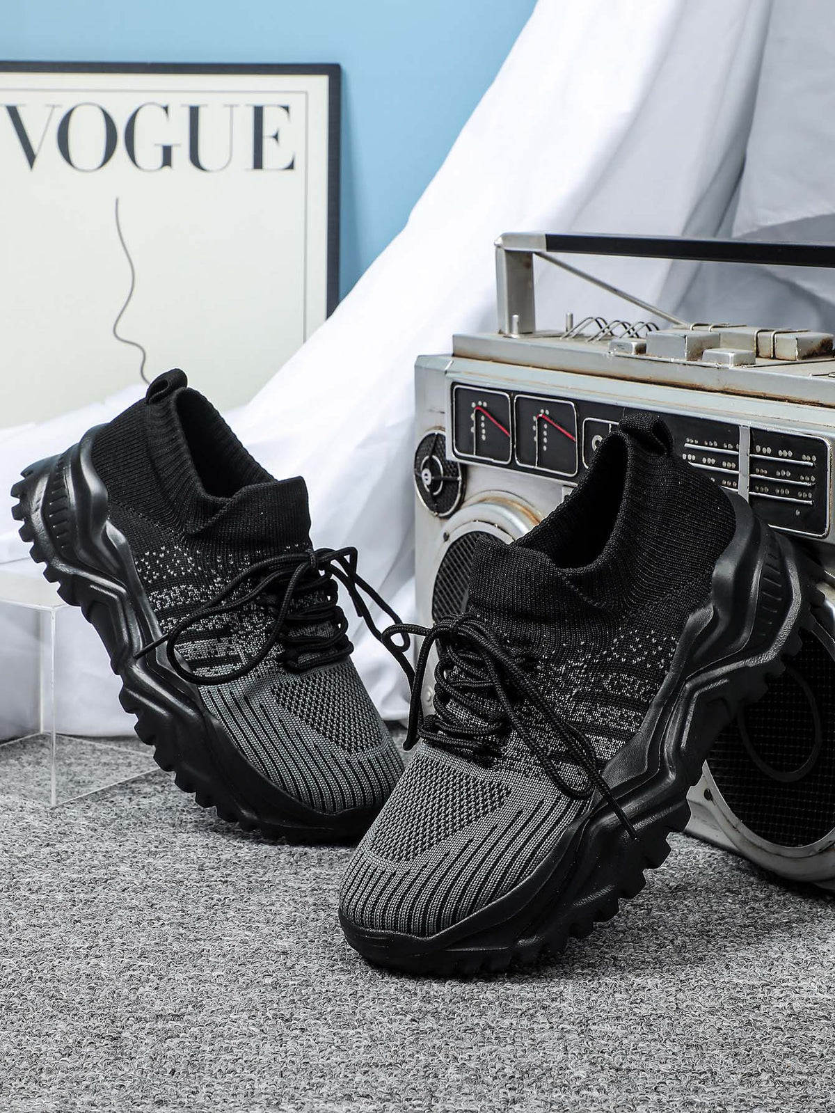 Color-blocked Unisex Casual Sneakers