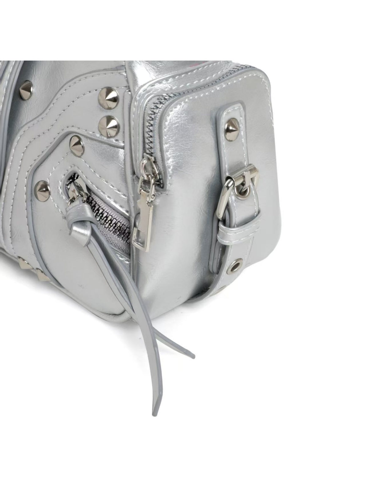 Stylish Leopard Print Edgy Biker Studded Shoulder Bag