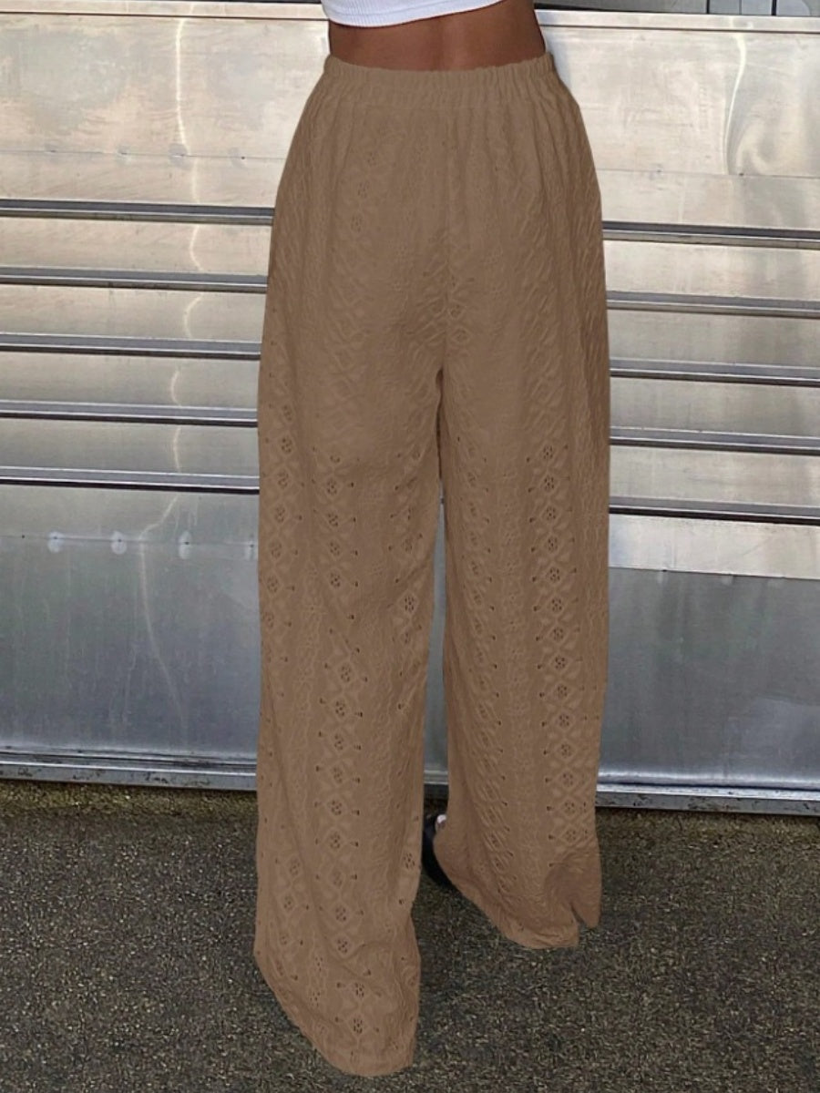 Lace High waist Straight Pants
