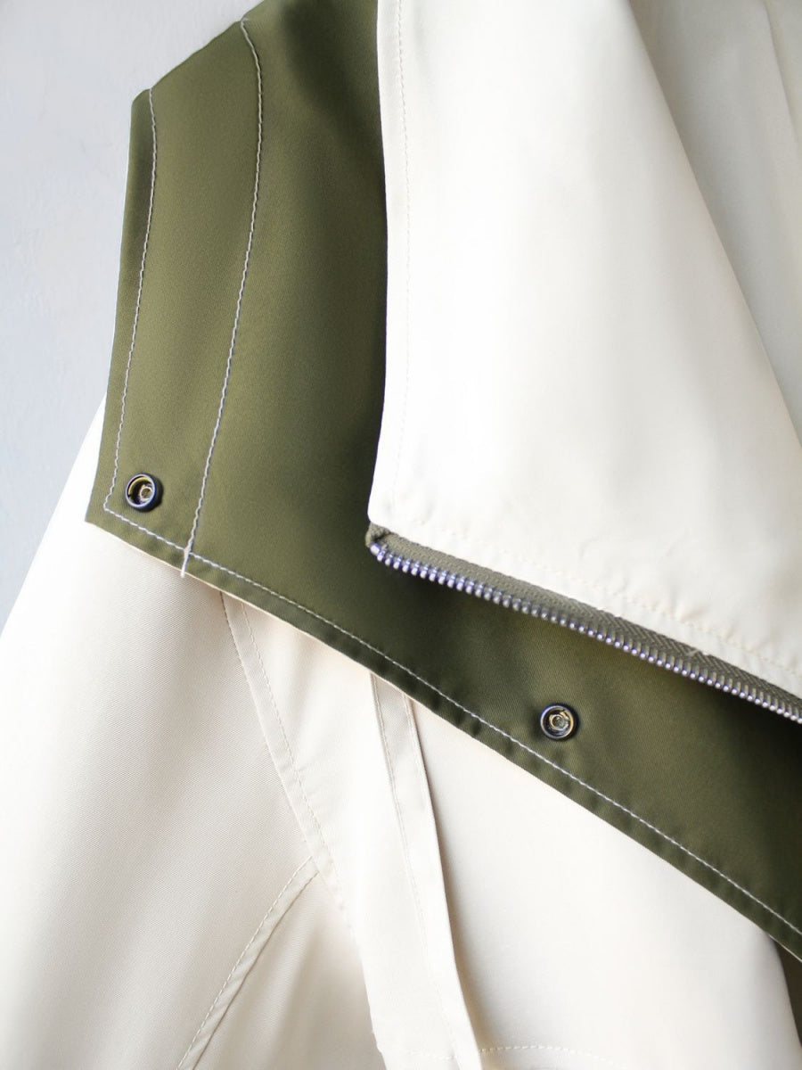 Contrasting colors Double collar Loose Trench Coats