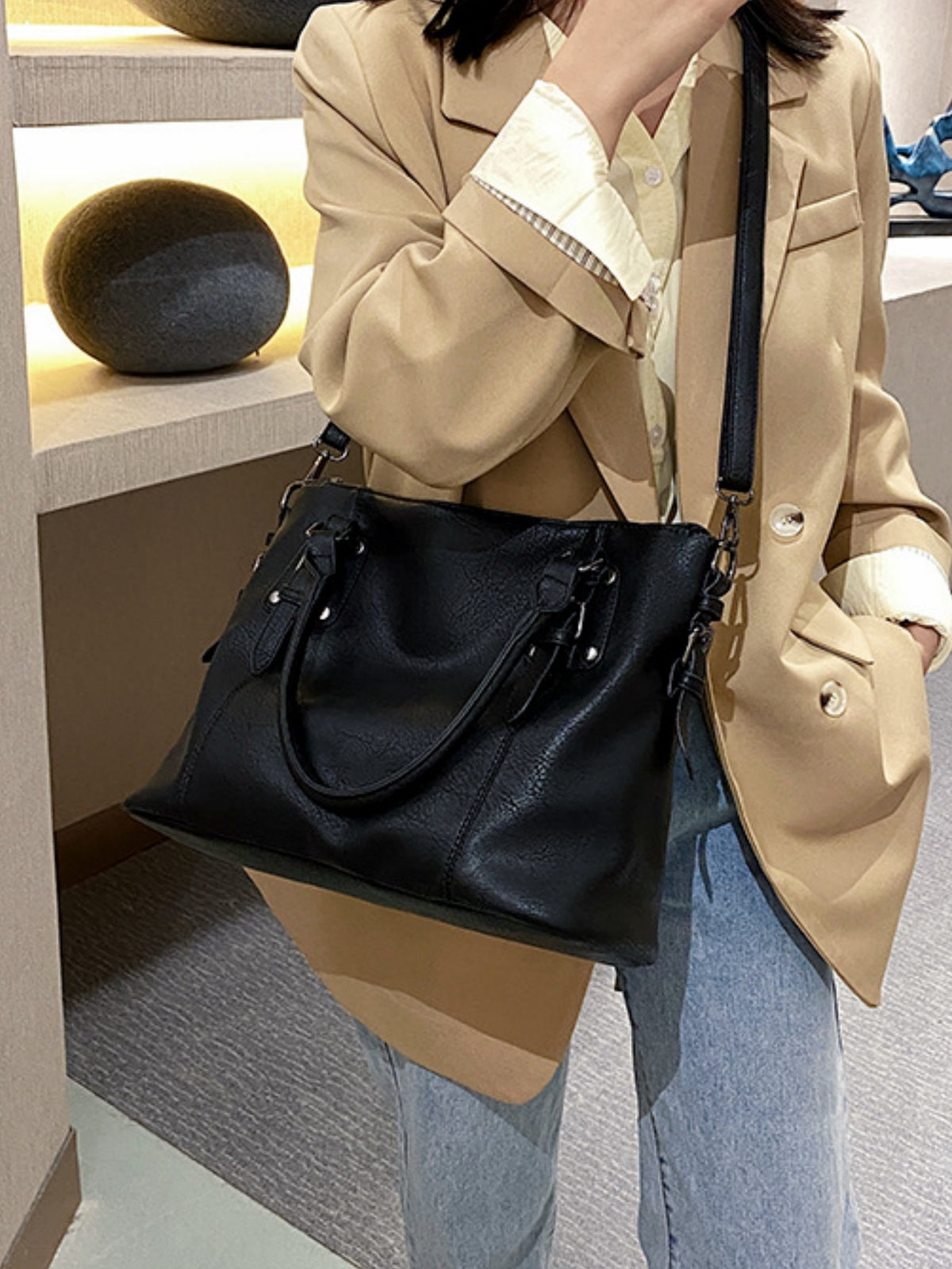 Stylish Retro Minimalist Large Capacity Handbag