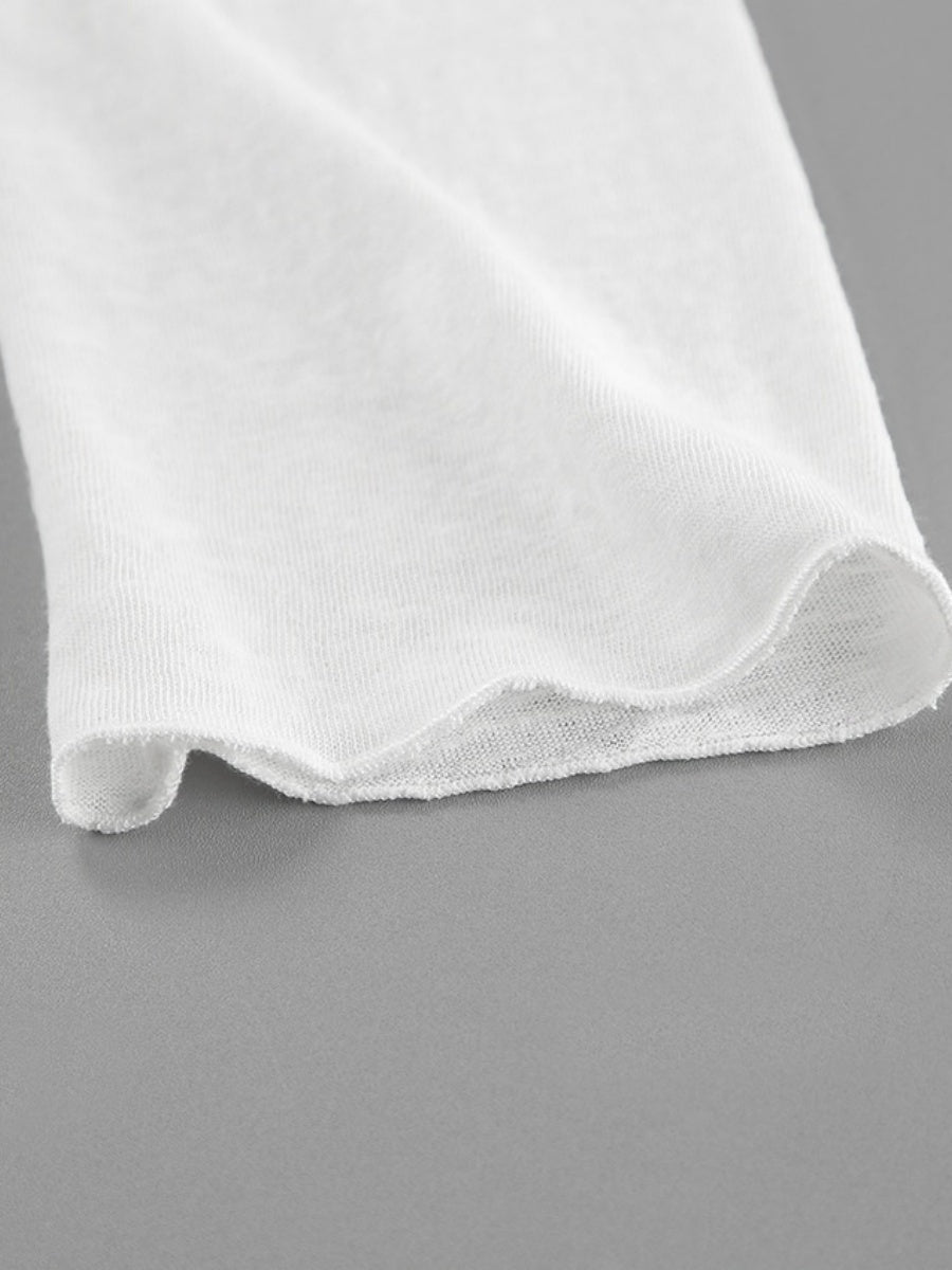 Liber Autumn Women's Splicing Solid Color Long sleeve Crew Neck T-shirts