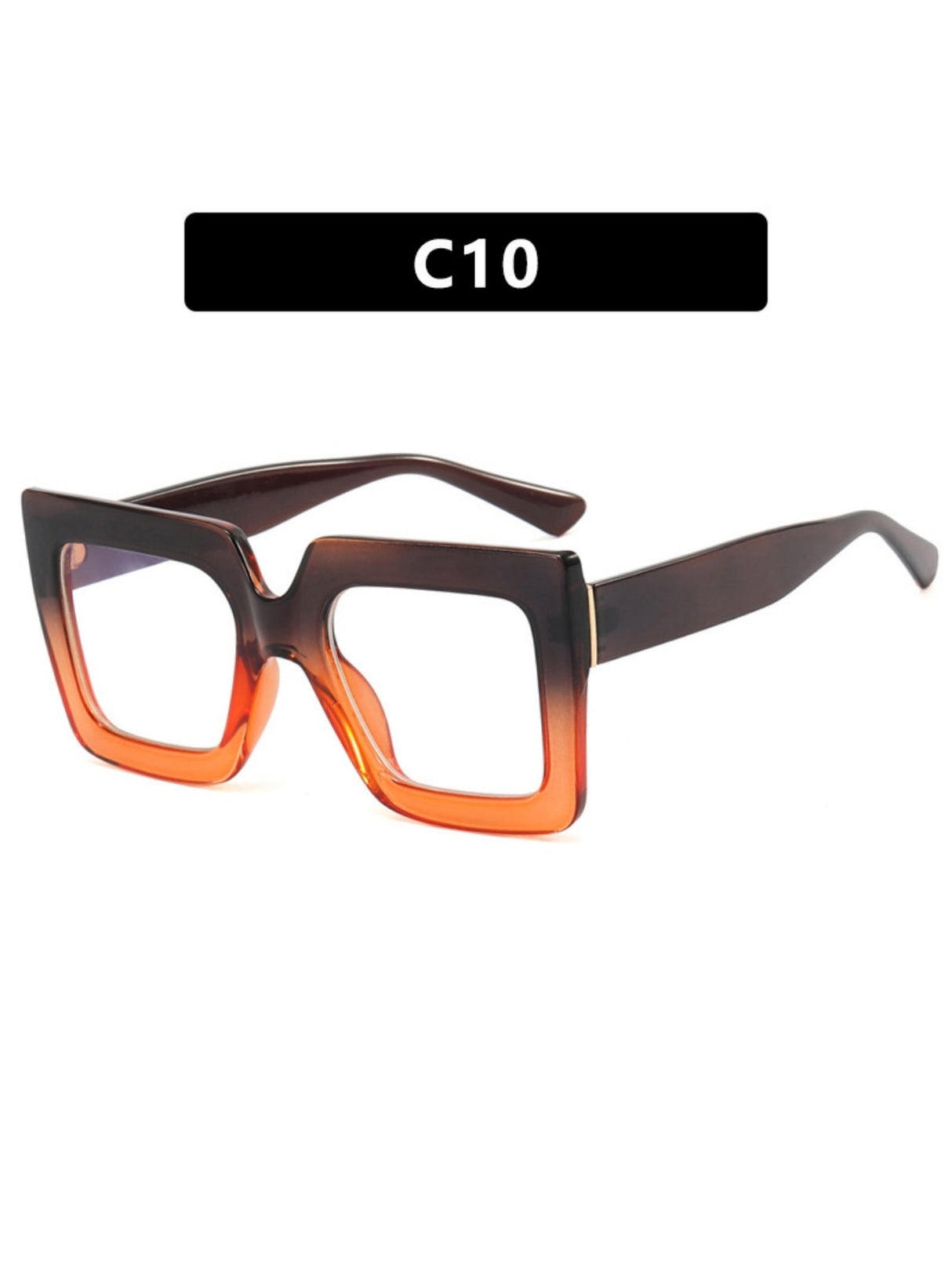 Farbblockierte, quadratische, übergroße, stylische Brille