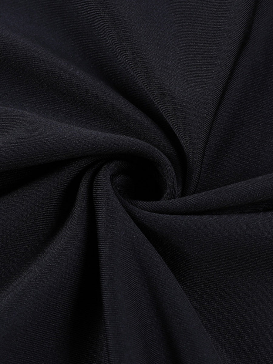 Batwing Sleeves Slim Fit Black Maxi Dresses