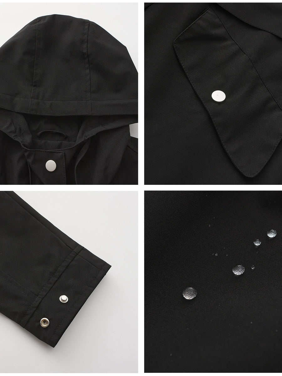 Removable Cap Water Proof Long Sleeve Thin Zipper Jackets