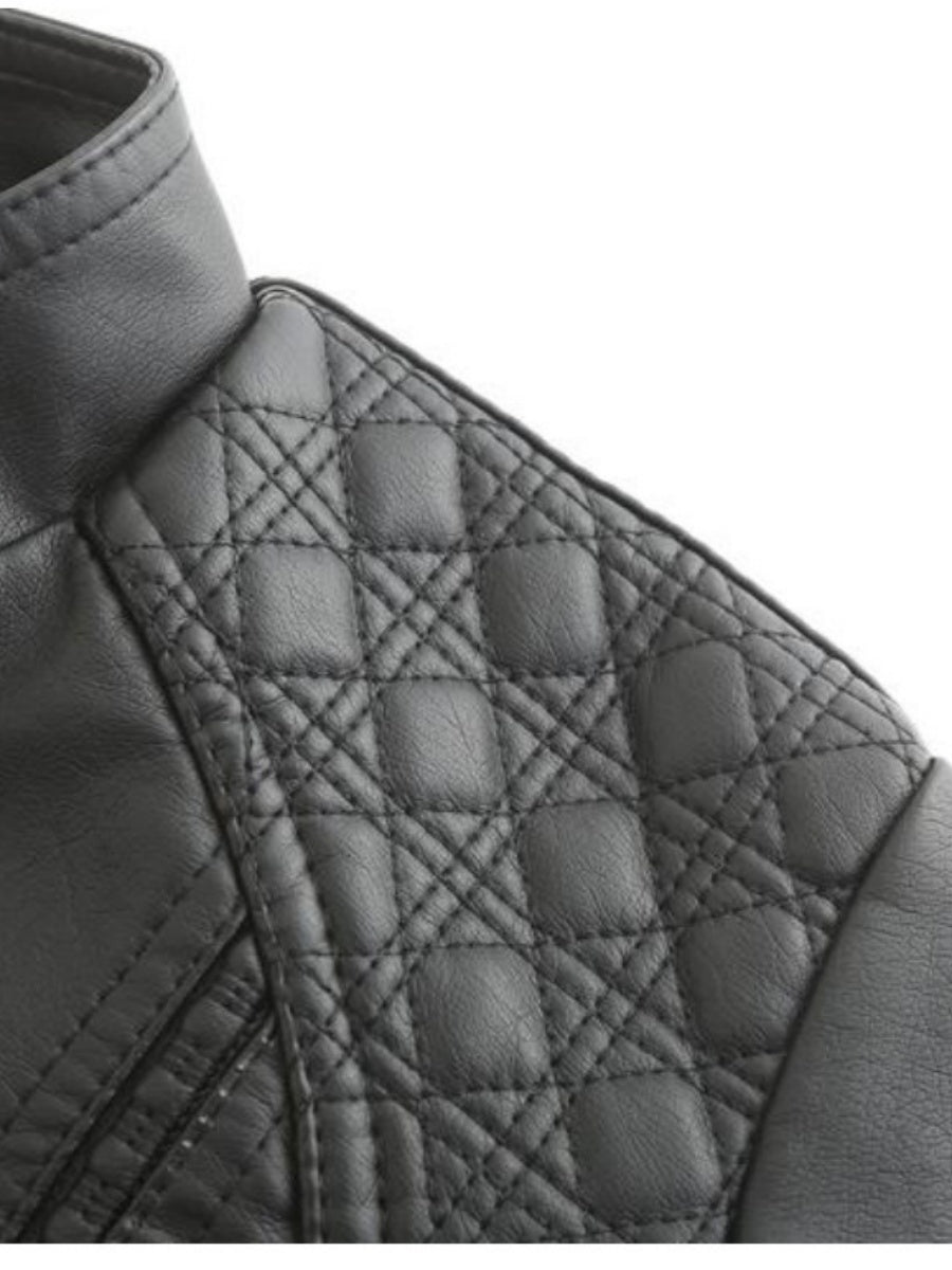 Street Cool Loose Studs Leather Jacket