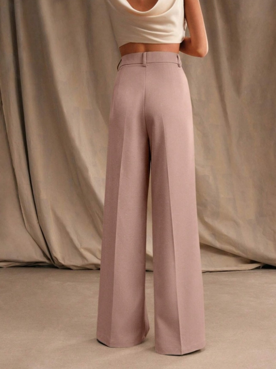 Slimming And Casual Drape Loose High Waist Straight Wide Leg Pants