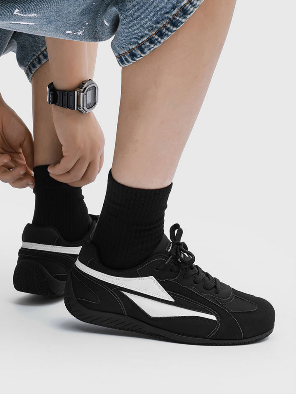 Color-blocked German Training Casual Shoes