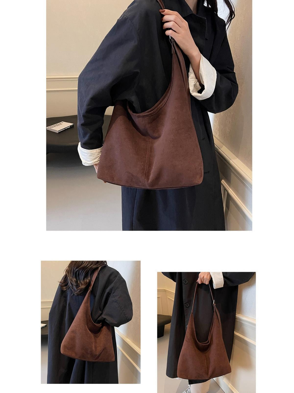 Sac bandoulière en daim grande capacité