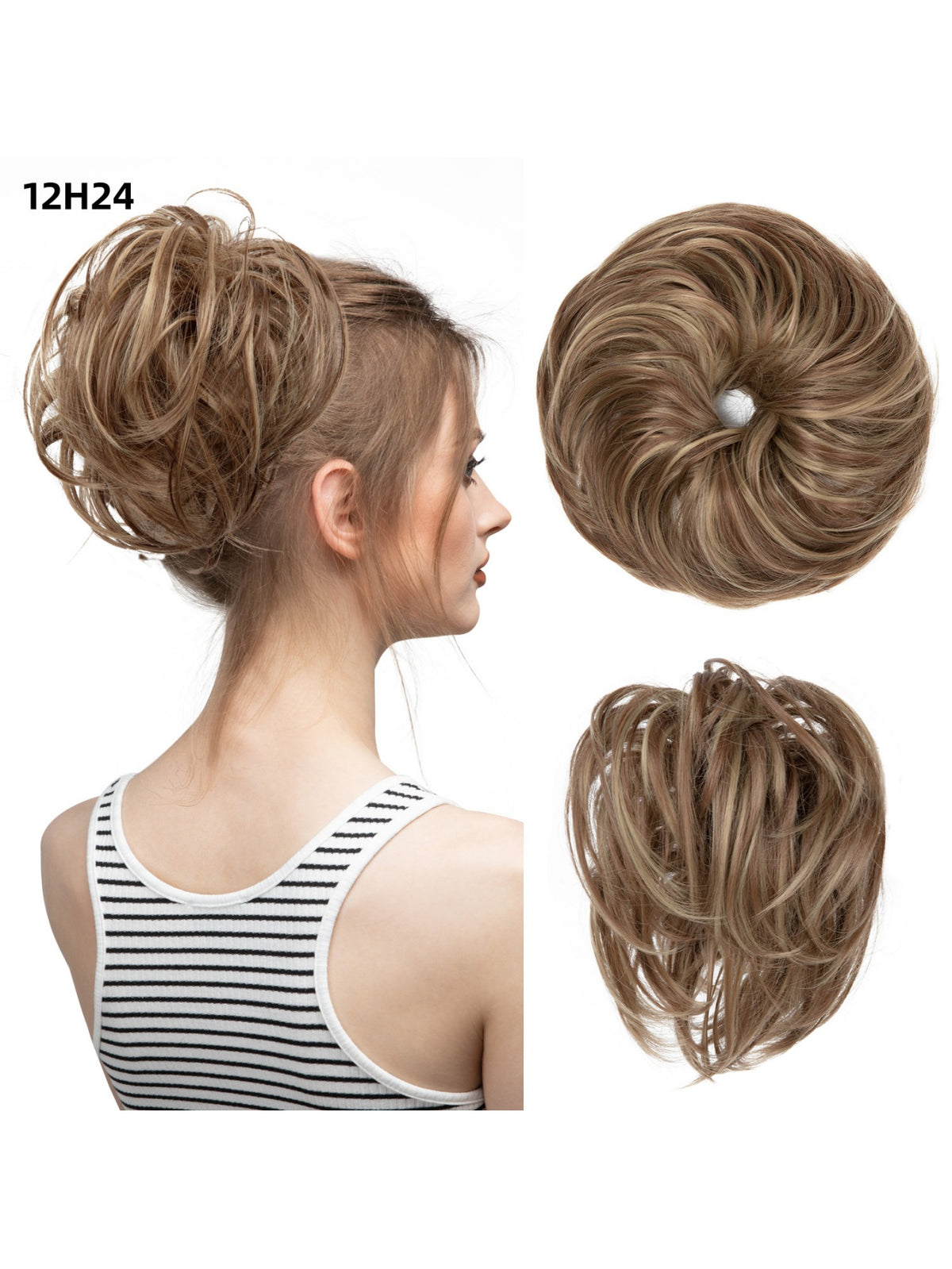 Fluffy Long Beard Curly Hair Updo Wig