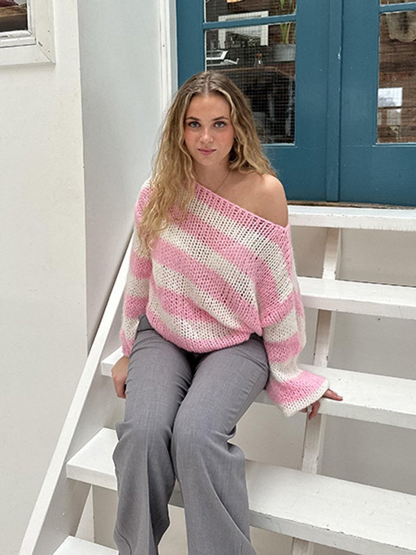 Stripes Crew Neck Sweaters