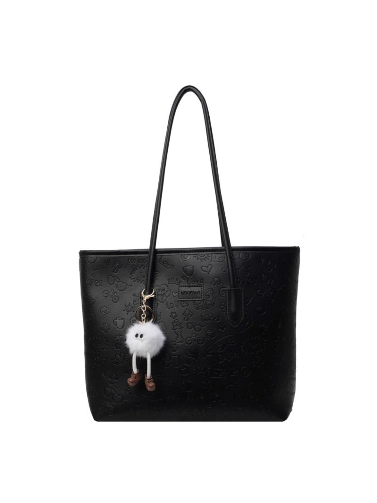 Embossed Color-block Tote Bag