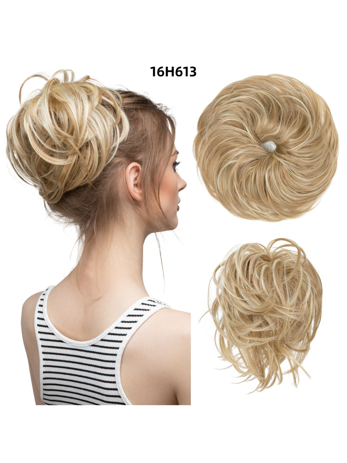 Fluffy Long Beard Curly Hair Updo Wig