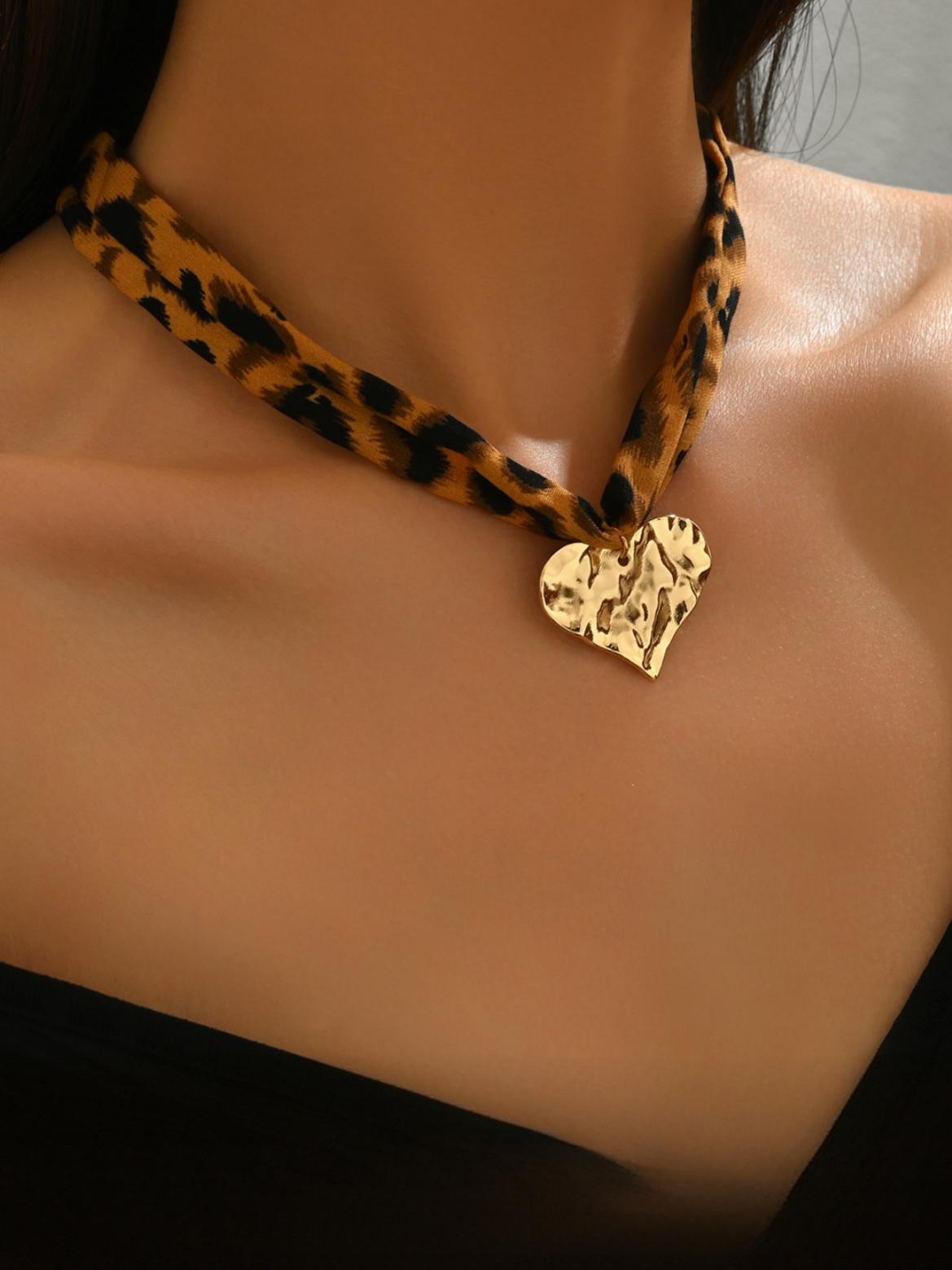 Leopard Print Seashell Starfish Necklace