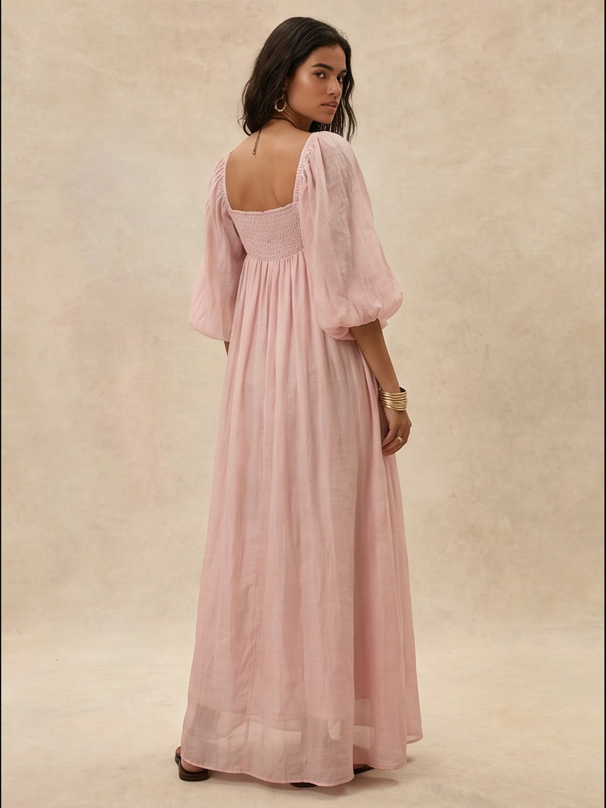 Elegant Long-sleeved Resort-style Loose Dress