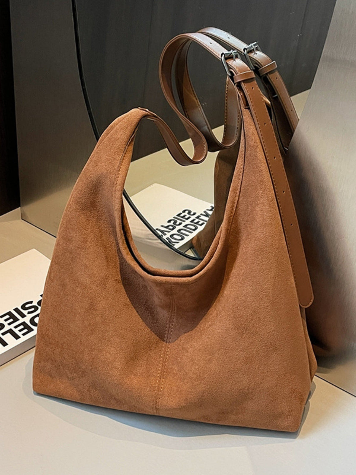 Sac bandoulière en daim grande capacité