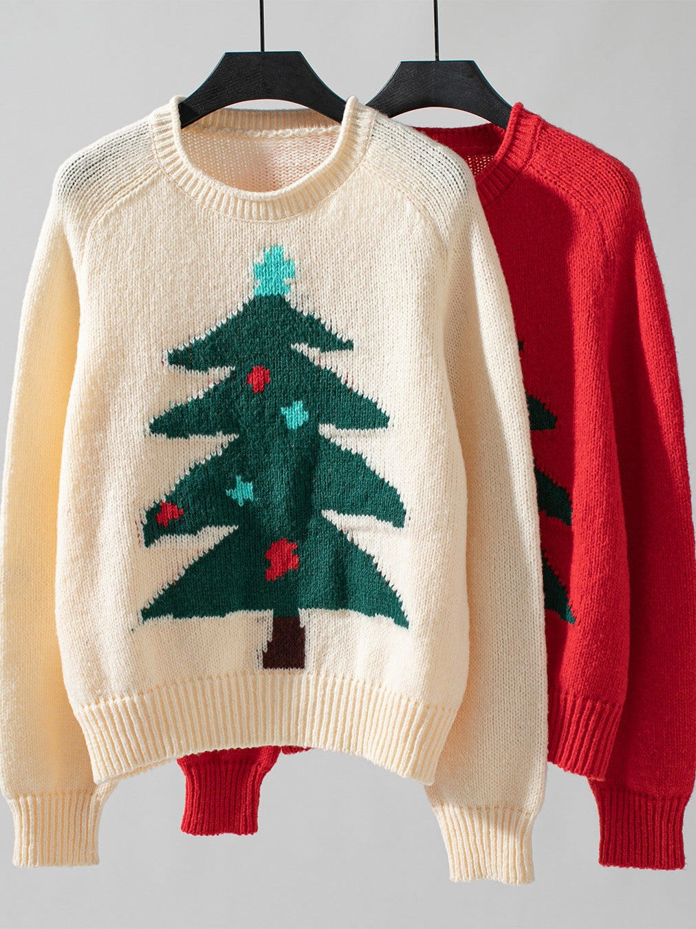 Christmas Christmas Tree Hood Crew Neck Loose Sweaters