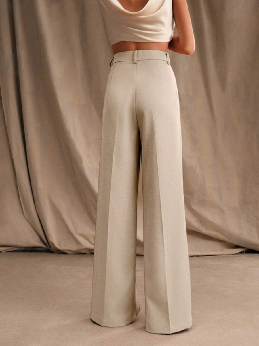 Slimming And Casual Drape Loose High Waist Straight Wide Leg Pants