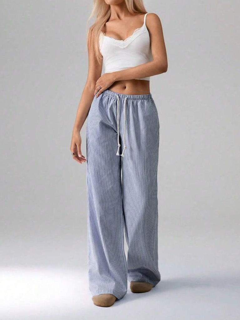 Striped Casual Wide-Leg Pants