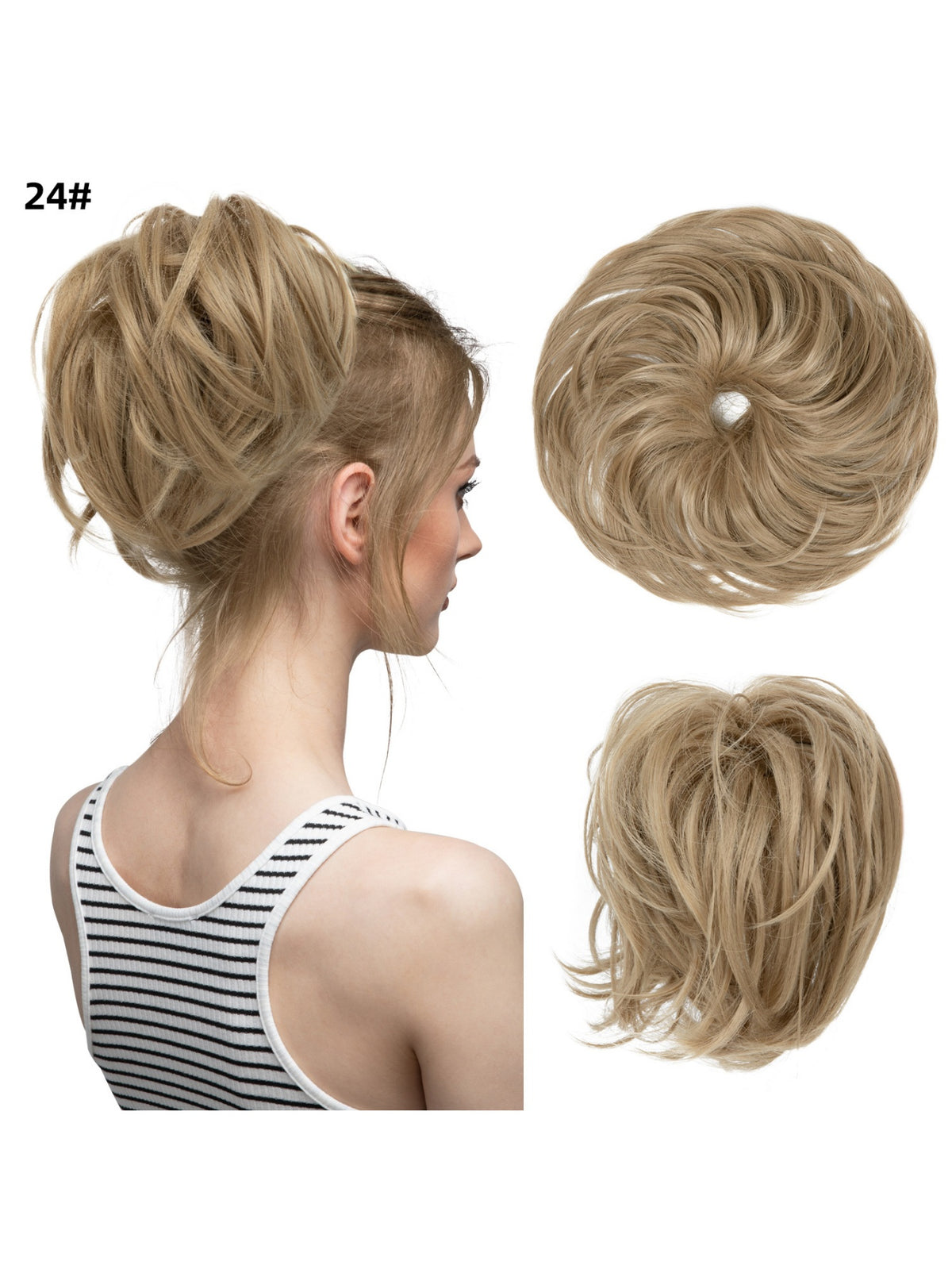 Fluffy Long Beard Curly Hair Updo Wig