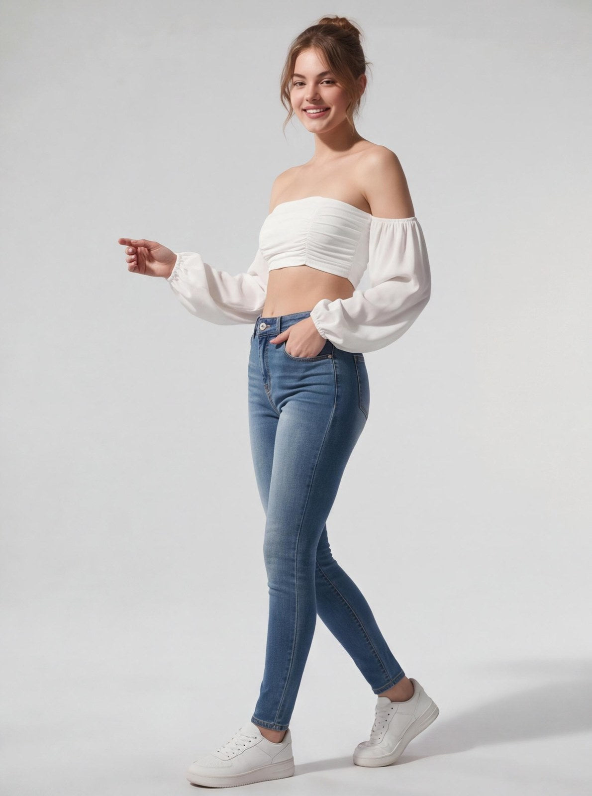 Sexy Skinny Mid-rise Jeans That Accentuate Your Hips