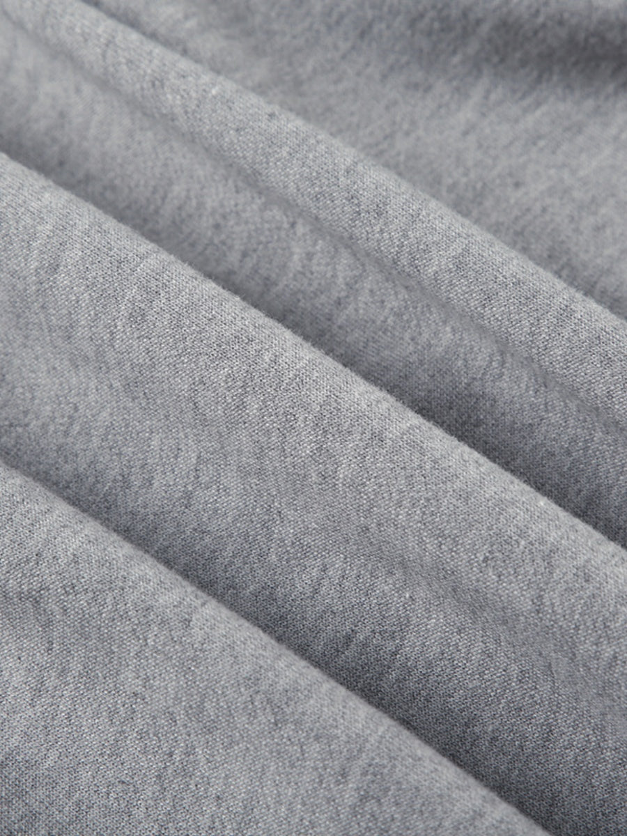 Grey Leisure Long Sleeve Crew Neck Patchwork Fabric Letter Sports 2-piece Sets