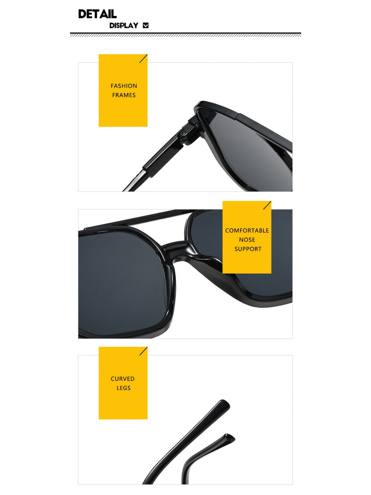 Lunettes de soleil carrées tendance